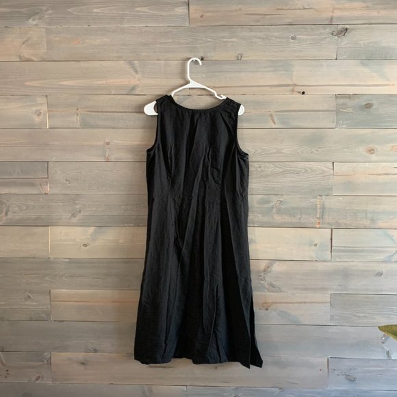 PHILOSOPHY | Women’s Black Sleeveless Linen Button Down Midi Dress Size 14 - Picture 2 of 4